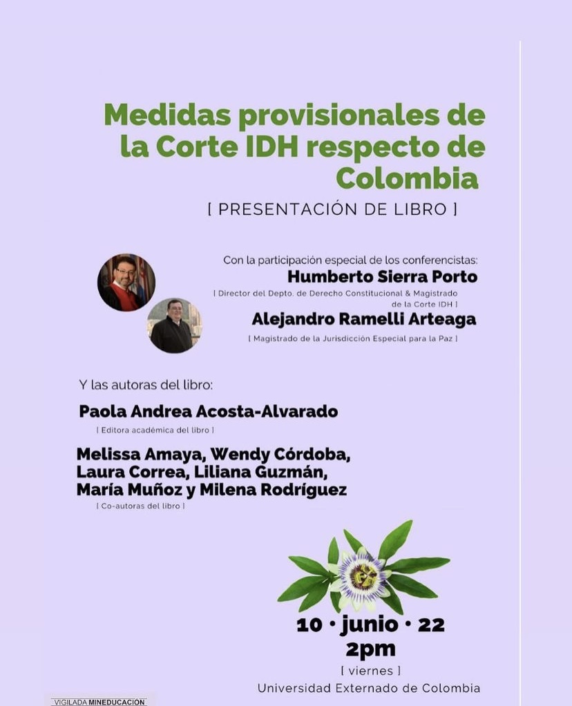 Presentación de libro: Medidas Provisionales de la Corte IDH respecto de Colombia